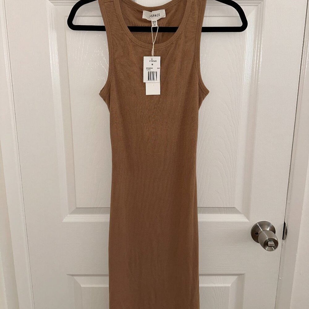 L*Space Tan Backless Dress NWOT